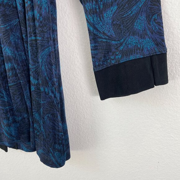 Chicos Design Womens XL Button Up Top Slinky Stretch Knit Acetate Long Sleeve - Picture 10 of 11